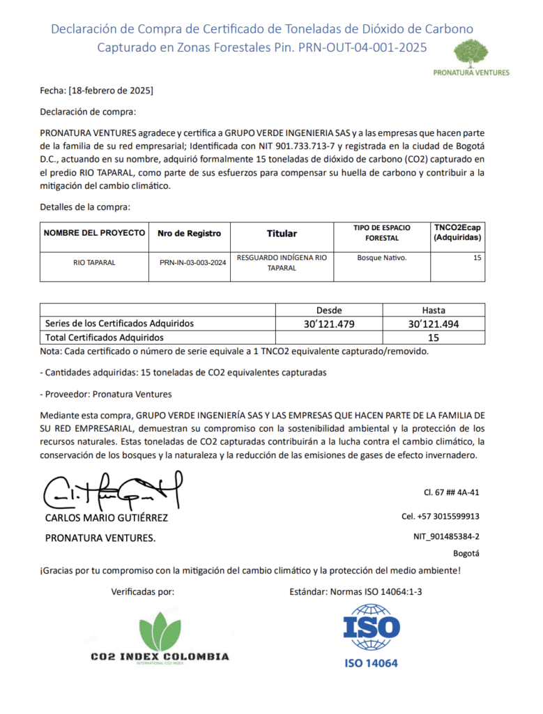 Certificación ambiental cosmolac